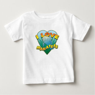 Camiseta Para Bebê Eu Amo Manatins