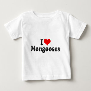 Camiseta Para Bebê Eu amo mangustos