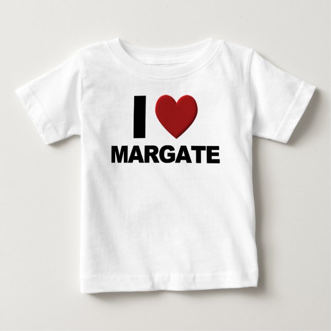 Camiseta Para Bebê Eu amo Margate (Frente)