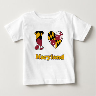 Camiseta Para Bebê Eu amo Maryland