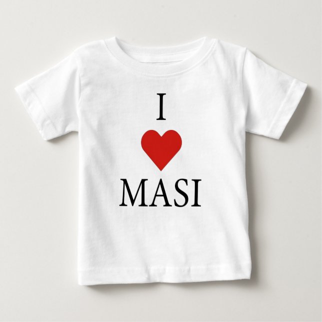 CAMISETA PARA BEBÊ EU AMO MASI (Frente)