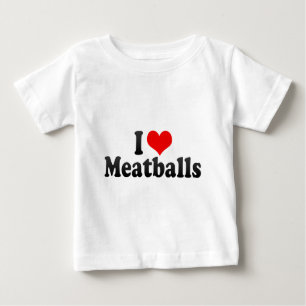 Camiseta Para Bebê Eu amo Meatballs