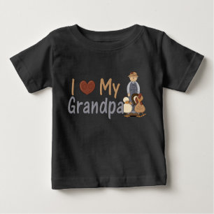 Camiseta Para Bebê Eu Amo Meu Avô (fazendeiro) Criança Creeper
