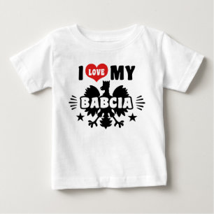 Camiseta Para Bebê Eu amo meu Babcia