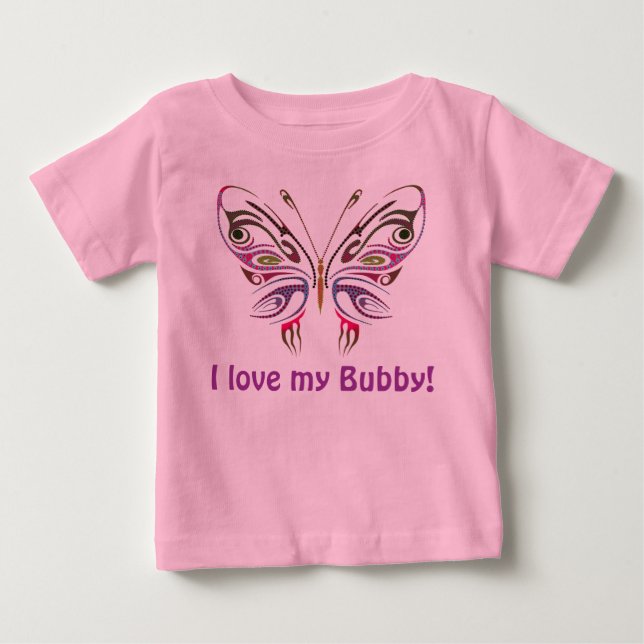 Camiseta Para Bebê Eu Amo Meu Bubby Personalizado (Frente)