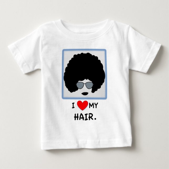 Camiseta Para Bebê Eu amo meu cabelo - Afro (Frente)