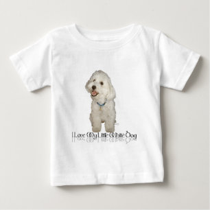 Camiseta Para Bebê Eu Amo Meu Cachorrinho Branco - Havanese