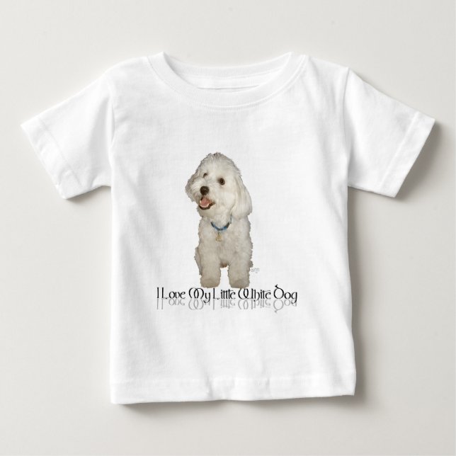 Camiseta Para Bebê Eu Amo Meu Cachorrinho Branco - Havanese (Frente)