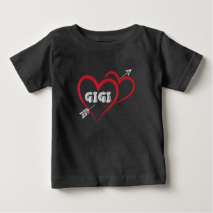 Camiseta Para Bebê Eu Amo Meu Coração Gigi Valentine Day
