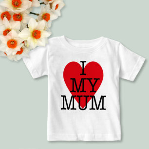 Camiseta Para Bebê Eu amo meu Dia de os namorados Mãe da família Re