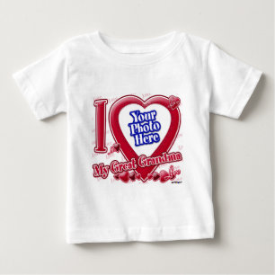 Camiseta Para Bebê Eu amo meu Excelente vovó de coração vermelho - fo