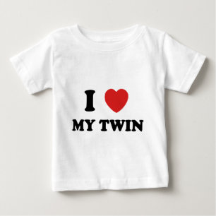 Camiseta Para Bebê Eu amo meu gêmeo