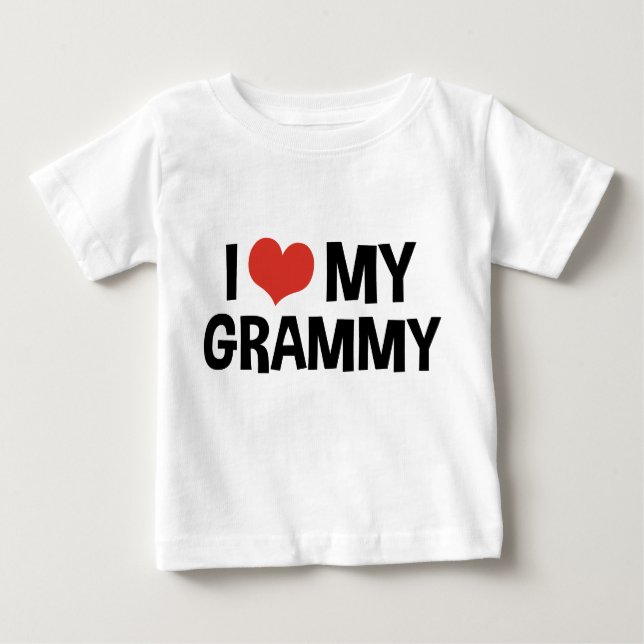 Camiseta Para Bebê Eu Amo Meu Grammy (Frente)