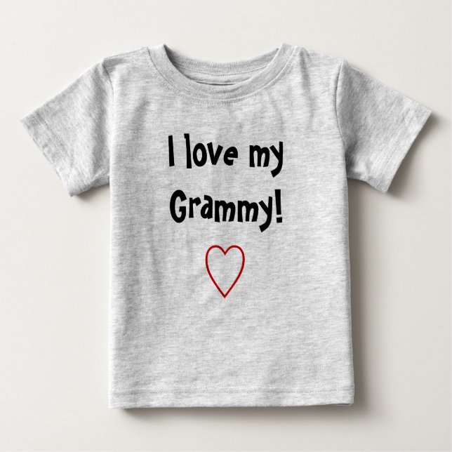 Camiseta Para Bebê Eu amo meu Grammy (Frente)