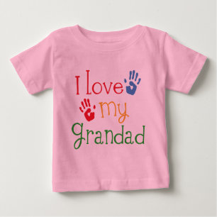Camiseta Para Bebê Eu amo meu Grandad (Handprints)