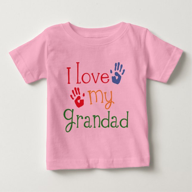 Camiseta Para Bebê Eu amo meu Grandad (Handprints) (Frente)