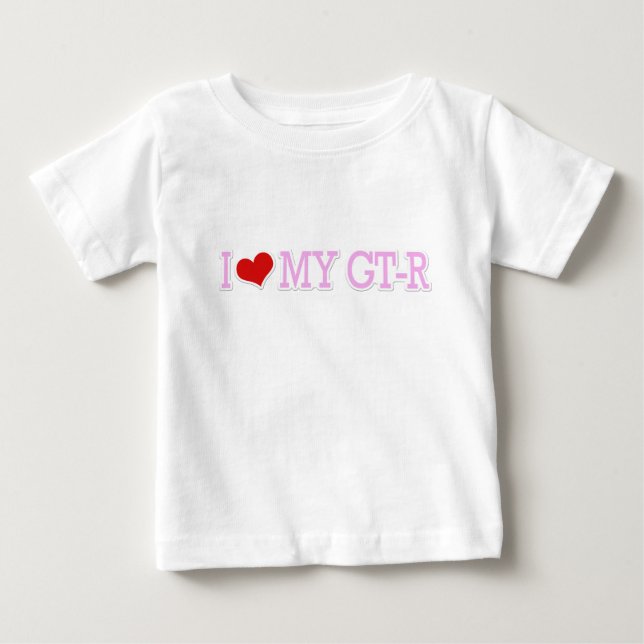 Camiseta Para Bebê Eu amo meu GTR - Rosa (Frente)