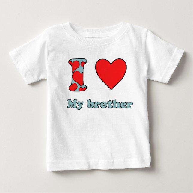Camiseta Para Bebê Eu amo meu irmão (Frente)