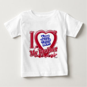 Camiseta Para Bebê Eu amo meu irmão coração vermelho - foto