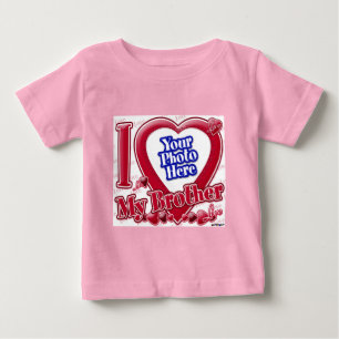 Camiseta Para Bebê Eu amo meu irmão coração vermelho - foto