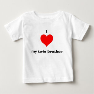 Camiseta Para Bebê Eu amo meu irmão gêmeo
