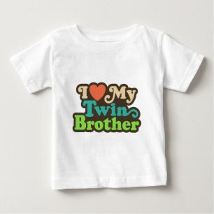 Camiseta Para Bebê Eu amo meu irmão gémeo