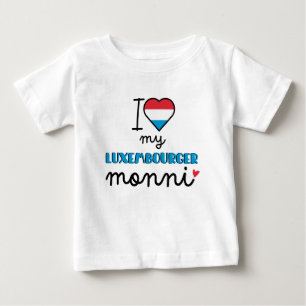 Camiseta Para Bebê Eu amo meu luxemburguês Monni fofo