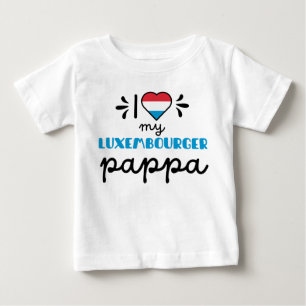 Camiseta Para Bebê Eu amo meu luxemburguês Pappa fofo
