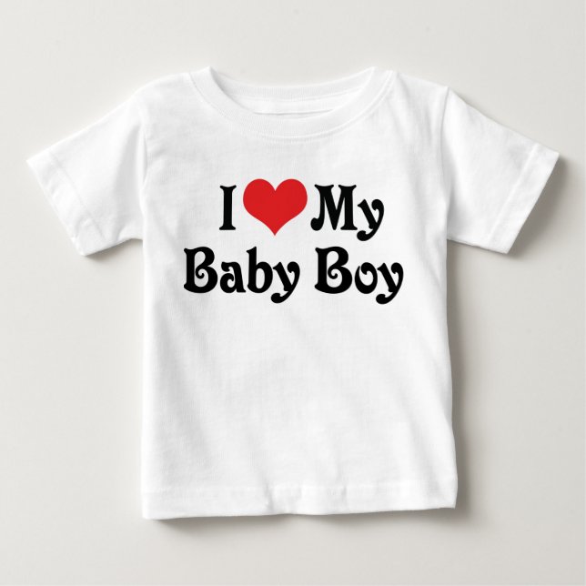Camiseta Para Bebê Eu Amo Meu Menino (Frente)