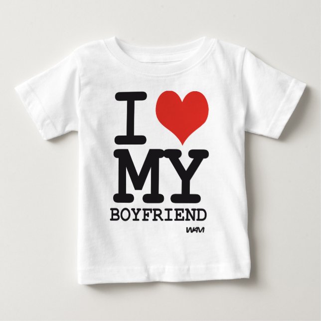 Camiseta Para Bebê eu amo meu namorado (Frente)