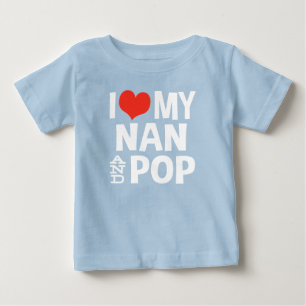 Camiseta Para Bebê Eu amo meu Nan e estalo