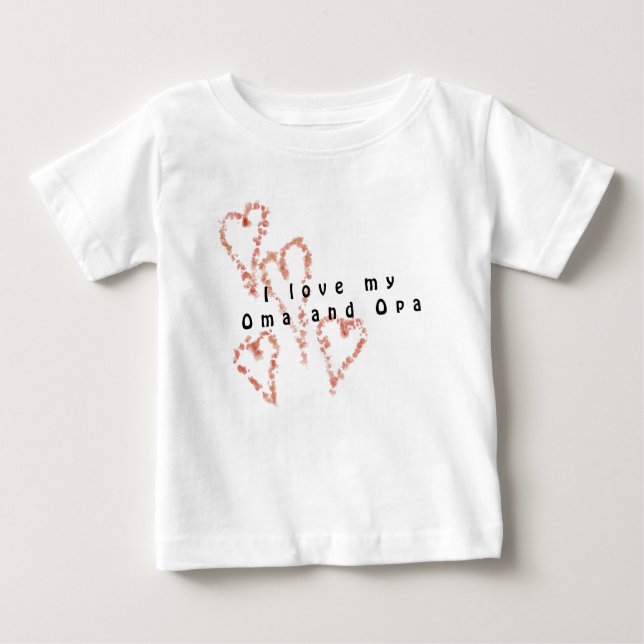 Camiseta Para Bebê Eu amo meu Oma e Opa (Frente)