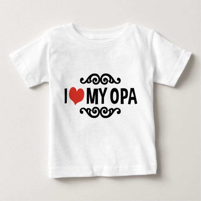 Camiseta Para Bebê Eu Amo meu Opa (Frente)