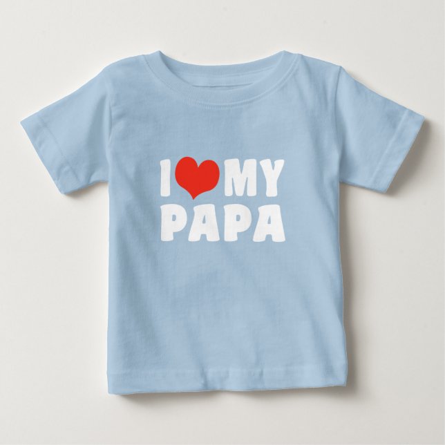 Camiseta Para Bebê Eu Amo Meu Pai (Frente)