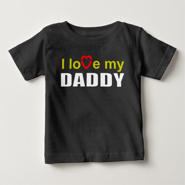 Camiseta Para Bebê Eu amo meu pai (Frente)