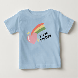 Camiseta Para Bebê Eu Amo Meu Pai