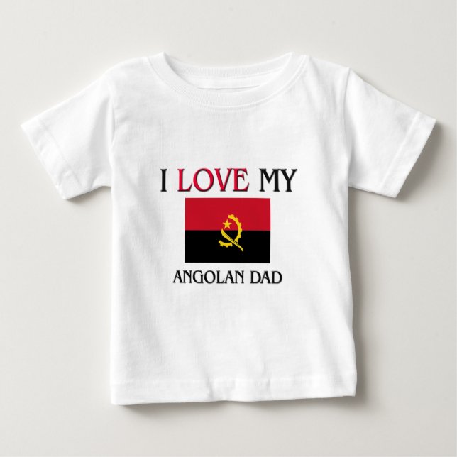 Camiseta Para Bebê Eu amo meu pai angolano (Frente)