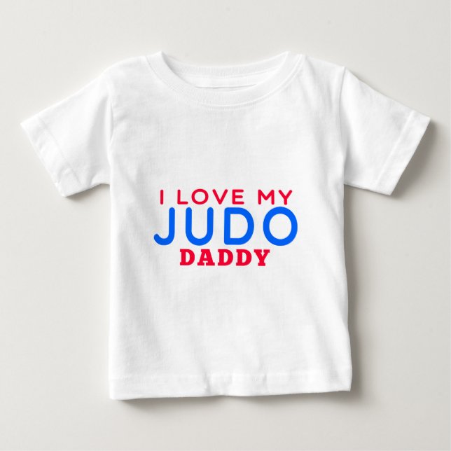 Camiseta Para Bebê Eu amo meu pai do judo (Frente)