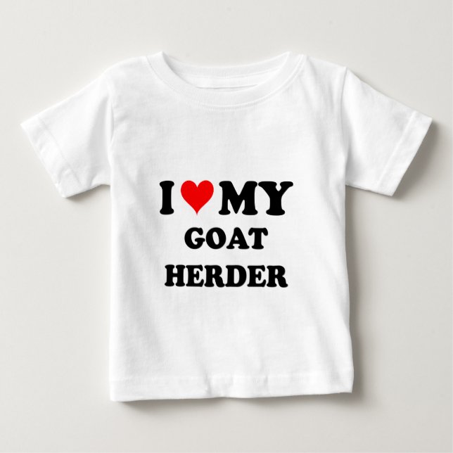 Camiseta Para Bebê Eu amo meu pastor da cabra (Frente)