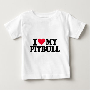 Camiseta Para Bebê Eu amo meu Pitbull