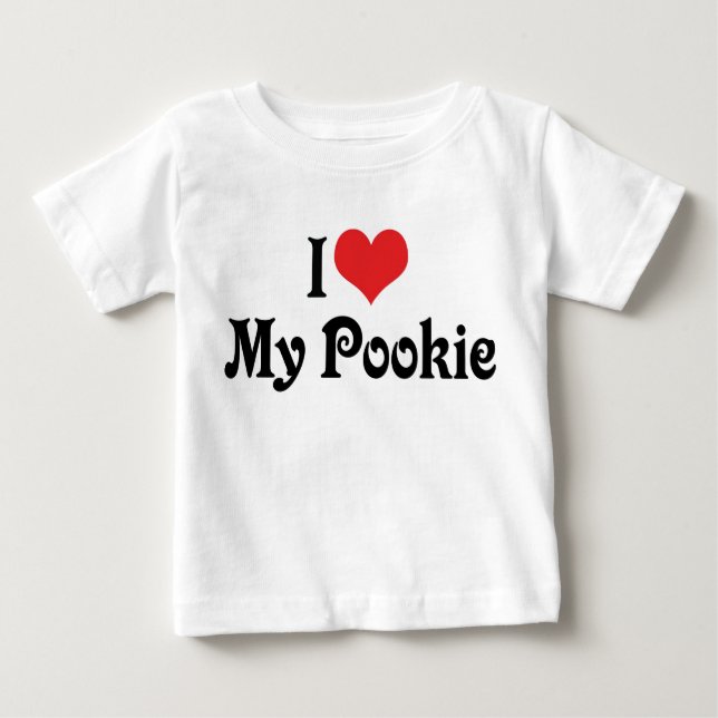 Camiseta Para Bebê Eu Amo Meu Pookie (Frente)