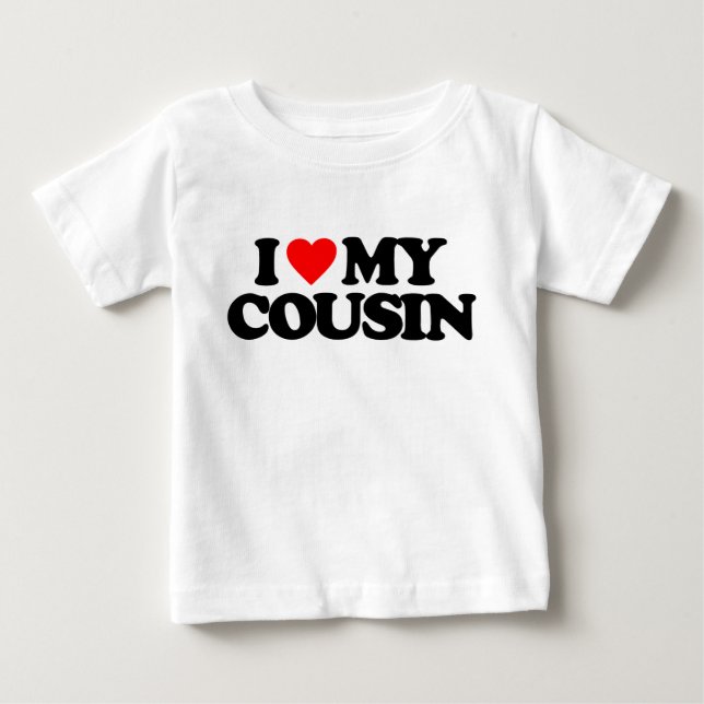 CAMISETA PARA BEBÊ EU AMO MEU PRIMO (Frente)