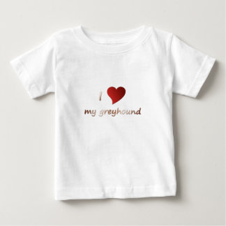 Camiseta Para Bebê Eu amo meu t-shirt da criança do galgo