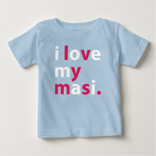 Camiseta Para Bebê Eu amo meu t-shirt do bebê do Masi