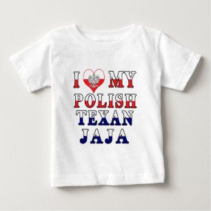 Camiseta Para Bebê Eu Amo Meu Texan Polonês Jaja