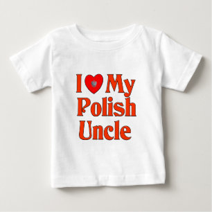 Camiseta Para Bebê Eu amo meu tio polonês