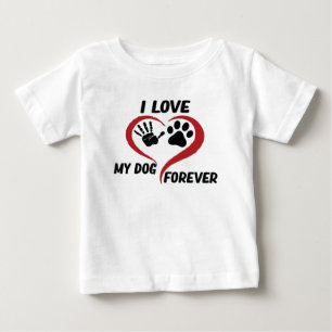Camiseta Para Bebê Eu amo meu travesseiro decorativo de cachorro