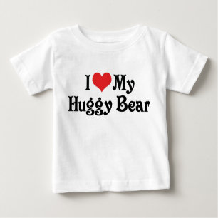 Camiseta Para Bebê Eu Amo Meu Urso Huggy