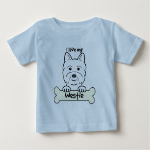 Camiseta Para Bebê Eu amo meu Westie