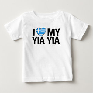 Camiseta Para Bebê Eu amo meu Yia Yia